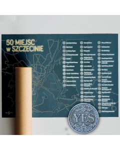 50 Miejsc w Szczecinie - Mapa Zdrapka + Moneta Tak-Nie do Zdrapywania
